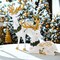 Roman 10.75 In Deer Figurines White Poinsettia Christmas Figurine Set , Christmas Decor Reindeer Elegant